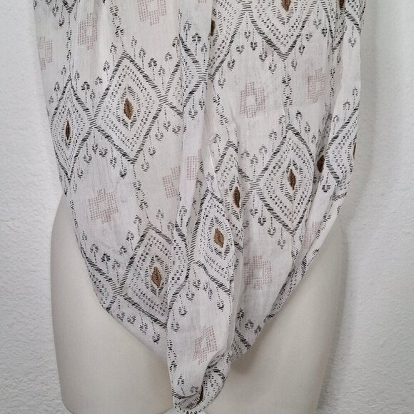 American Eagle Embroidered Loop Scarf 100% Cotton Aztec Boho Southwestern 29X24 - Picture 5 of 11